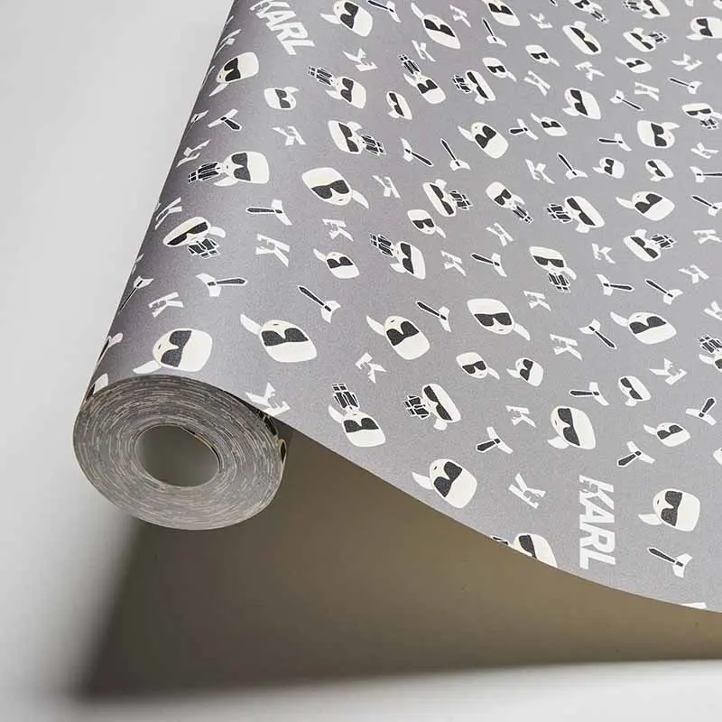 Tapete Grau, Silber Karl Lagerfeld Vliestapete (1035398)