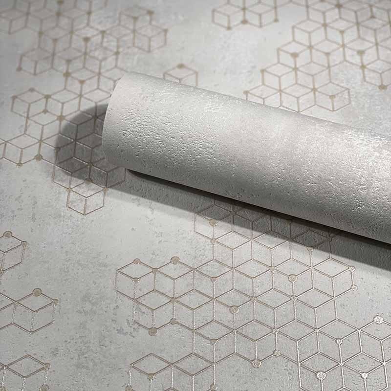 Tapete Beige, Creme, Grau, Silber, Weiß Novamur Vliestapete (1035112)