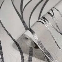 Tapete Grau, Silber, Wei&szlig; Novamur Vliestapete...