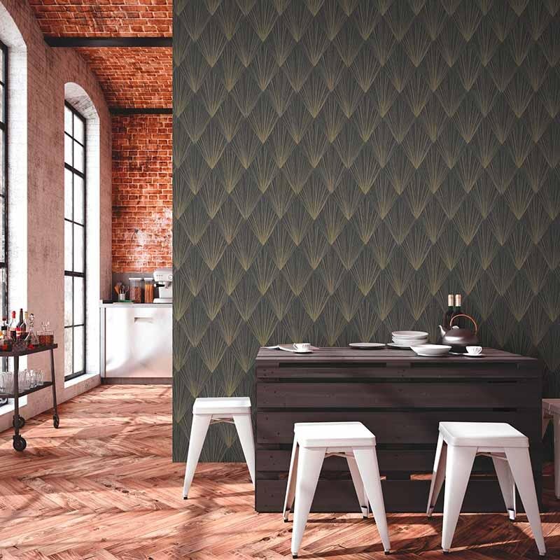 Tapete Gold, Kupfer, Schwarz, Anthrazit livingwalls Vliestapete (1034650)