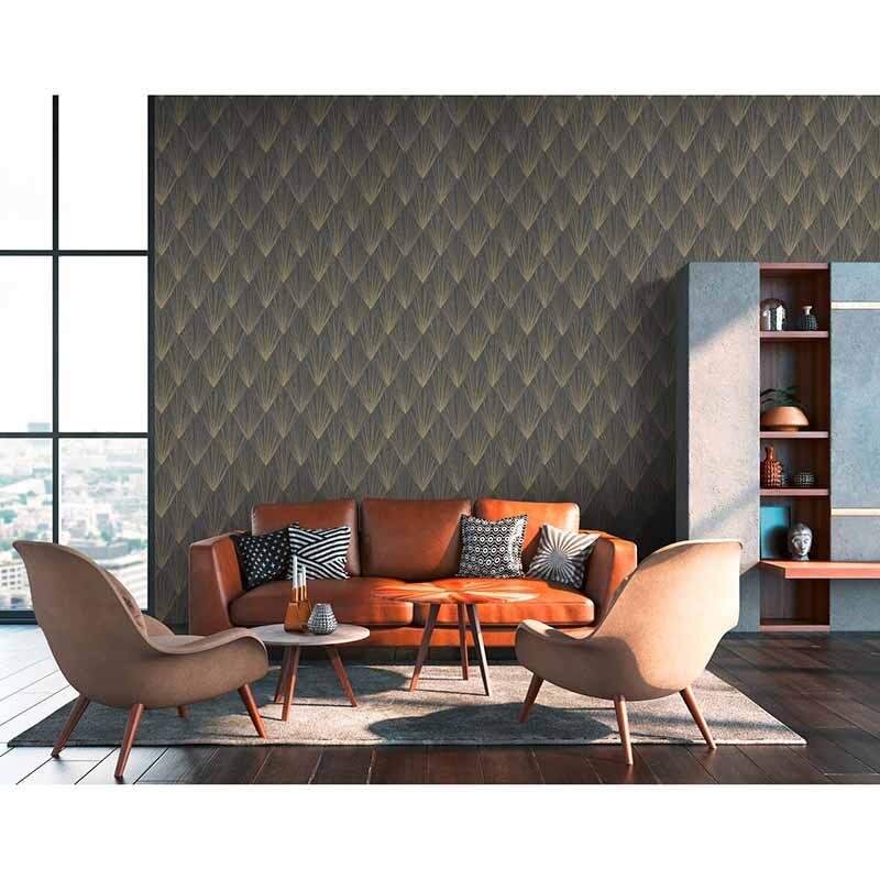 Tapete Gold, Kupfer, Schwarz, Anthrazit livingwalls Vliestapete (1034650)