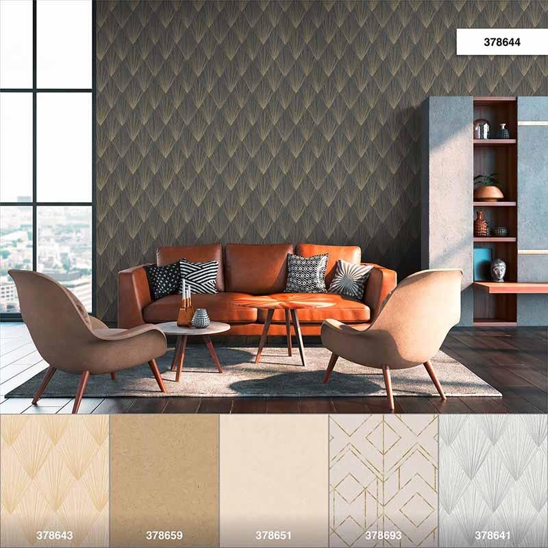 Tapete Gold, Kupfer, Schwarz, Anthrazit livingwalls Vliestapete (1034650)