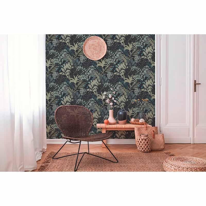 Tapete Grün, Schwarz, Anthrazit livingwalls Vliestapete (1034633)