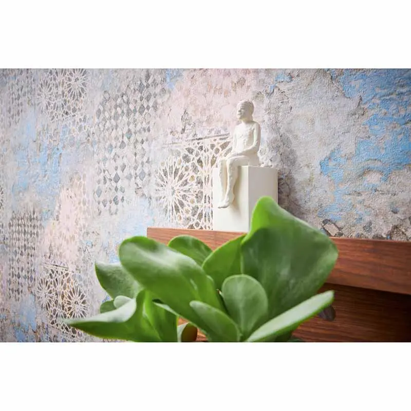 Tapete Blau, Grau, Silber livingwalls Vliestapete (1034623)