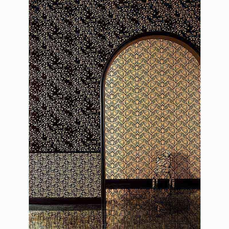 Tapete Schwarz, Anthrazit, Gold, Kupfer VERSACE Satintapete (1023779)