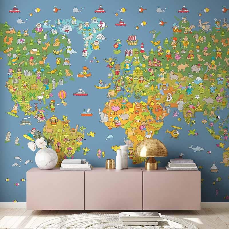 Digitaldruck-Tapete Worldmap livingwalls (1034280)