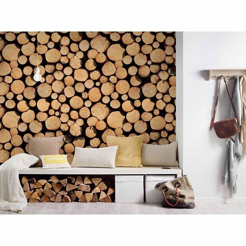Digitaldruck-Tapete StackofWood livingwalls (1034454)