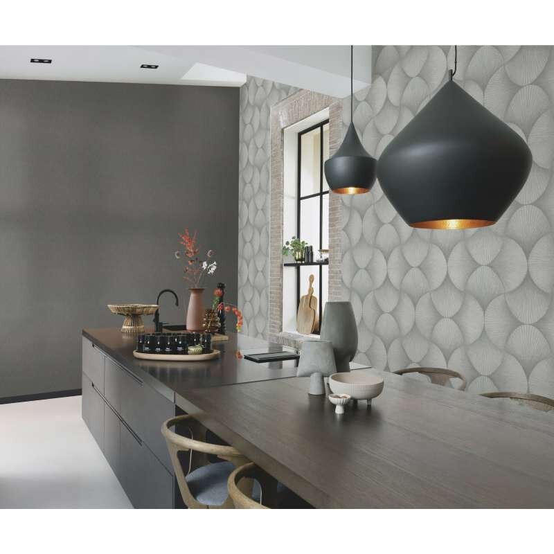 Vliestapete Grau italienische Eleganz Rasch Metall Incanto