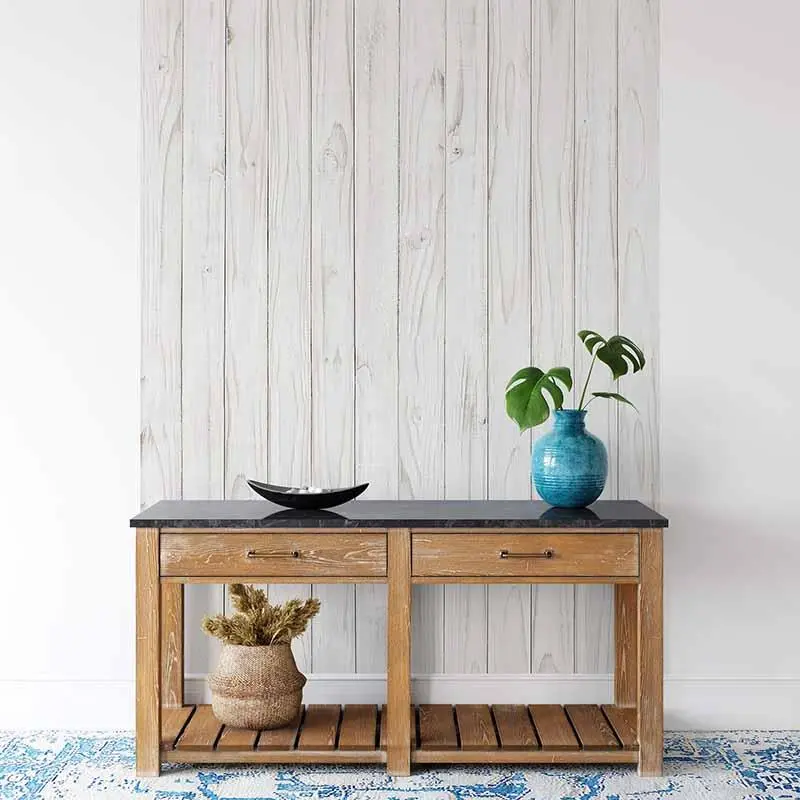 Digitaldruck-Tapete White Wooden Wall livingwalls (1034068)