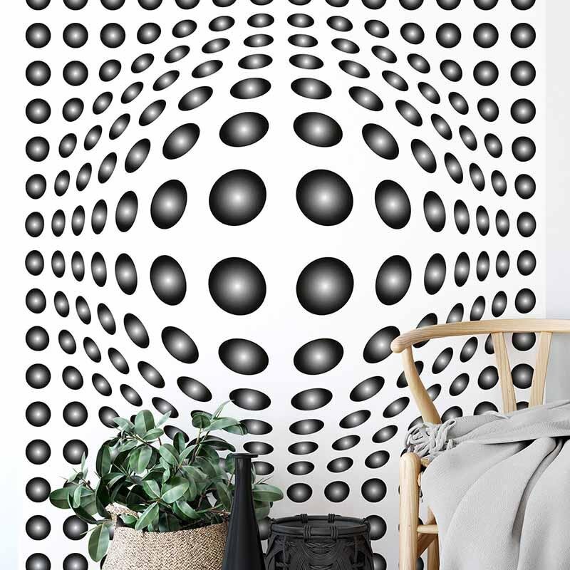 Digitaldruck-Tapete Dots Black And White livingwalls (1034015)