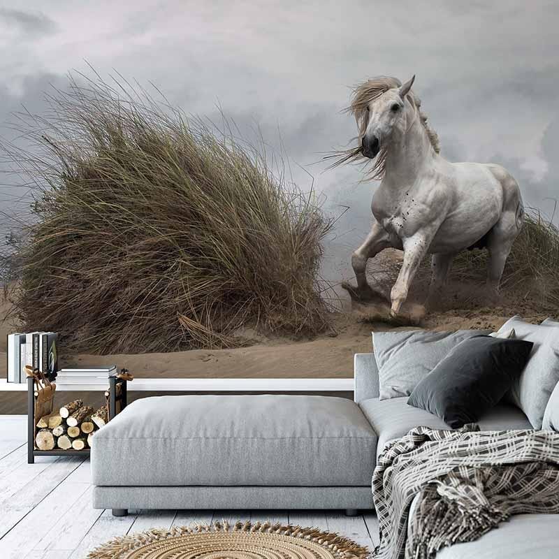 Digitaldruck-Tapete White Wild Horse livingwalls (1033889)