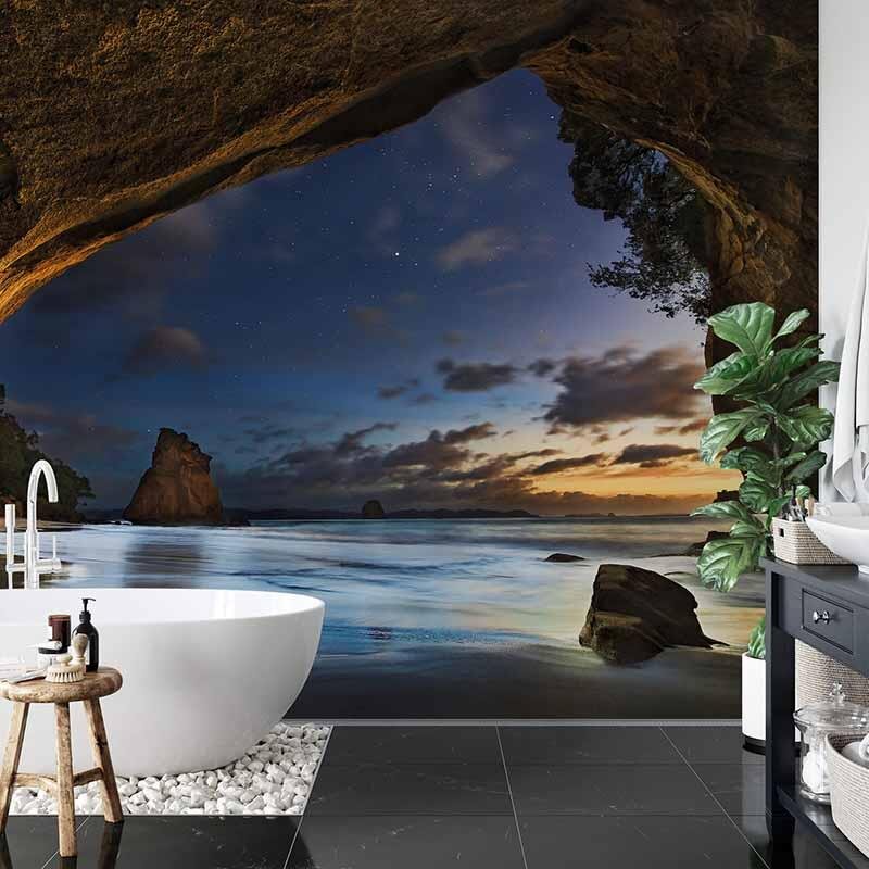 Digitaldruck-Tapete Cathedral Cove in New Zealand livingwalls (1033870)