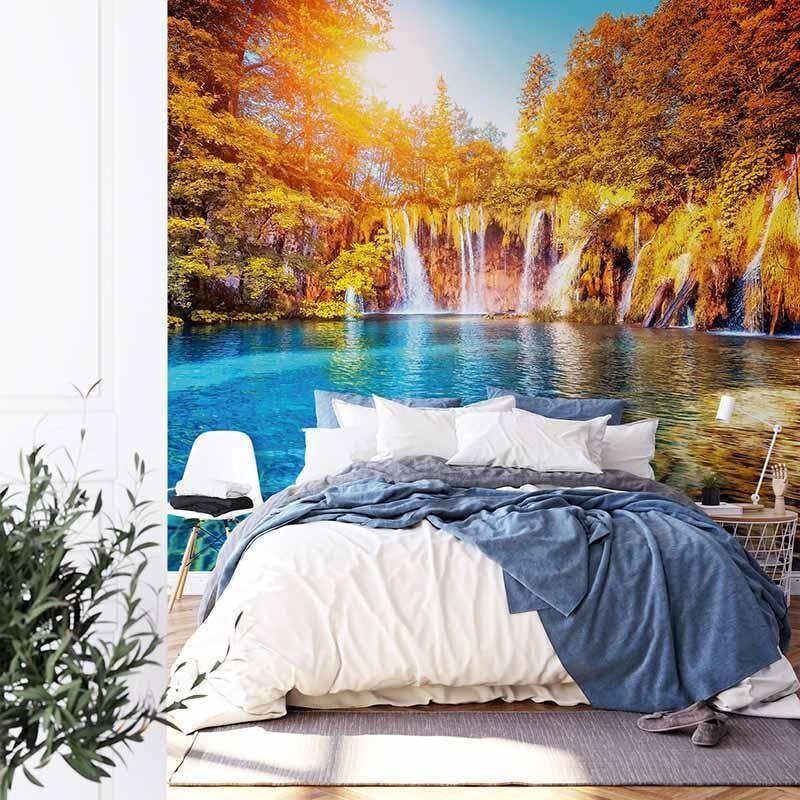 Digitaldruck-Tapete Waterfall And Lake In Croatia livingwalls (1033859)