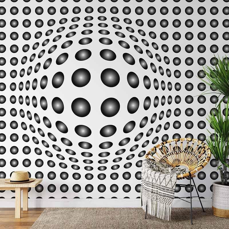 Digitaldruck-Tapete Dots Black and White livingwalls (1033853)