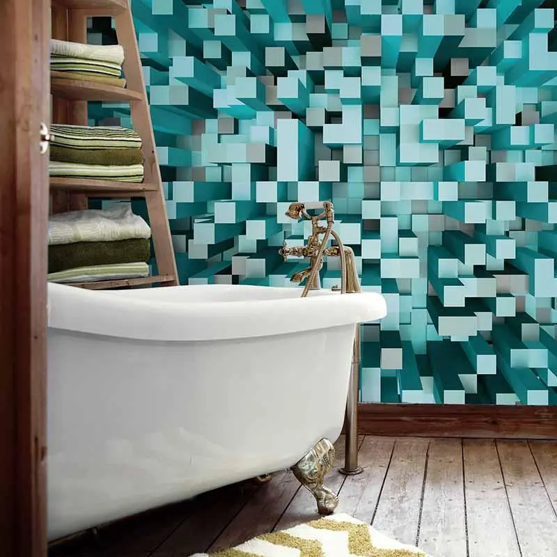 Digitaldruck-Tapete 3D Squares Blue livingwalls (1033851)
