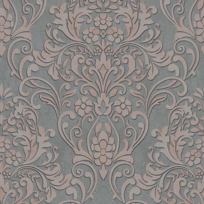 Tapete Gold, Kupfer, Grau, Silber, Rosa, Rose Marburg Vliestapete (1033411)