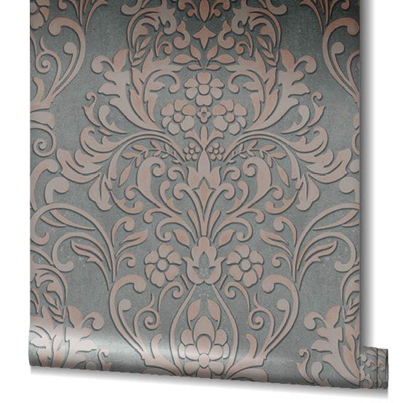 Tapete Gold, Kupfer, Grau, Silber, Rosa, Rose Marburg Vliestapete (1033411)
