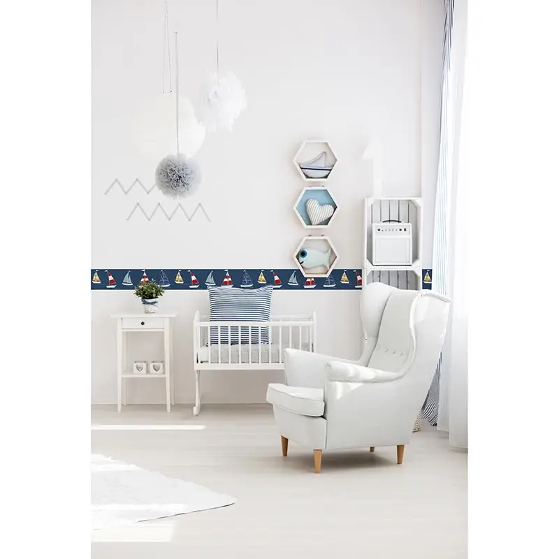 Bordüre Blau, Gelb, Vanille, Weiß AS-Creation Papier (1029912)