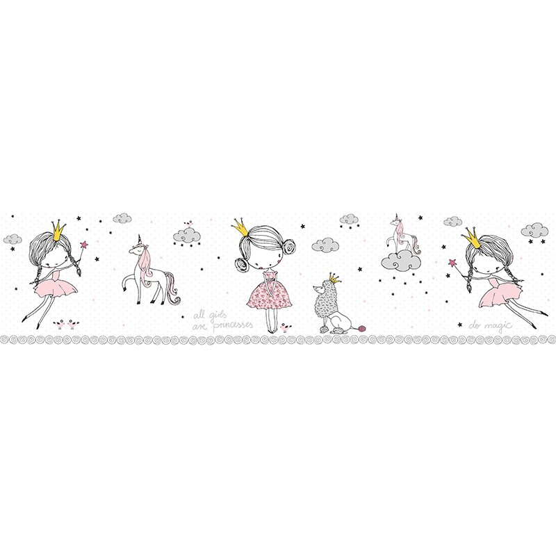 Bordüre Grau, Silber, Pastellfarben, Rosa, Rose, Weiß AS-Creation Papier (1029910)