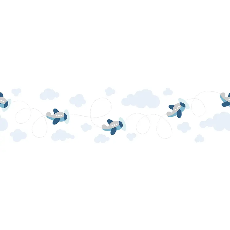 Bordüre Blau, Grau, Silber, Pastellfarben, Weiß AS-Creation Papier (1029907)