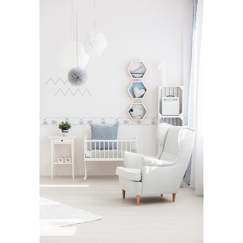 Bordüre Blau, Grau, Silber, Pastellfarben, Weiß AS-Creation Papier (1029904)