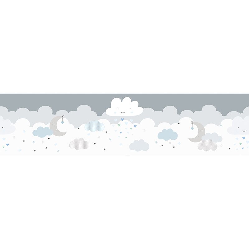 Bordüre Blau, Grau, Silber, Pastellfarben, Weiß AS-Creation Papier (1029900)