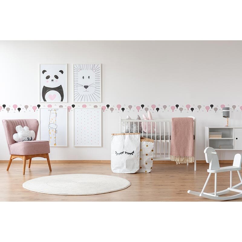 Bordüre Grau, Silber, Rosa, Rose, Schwarz, Anthrazit, Weiß AS-Creation Papier (1029894)