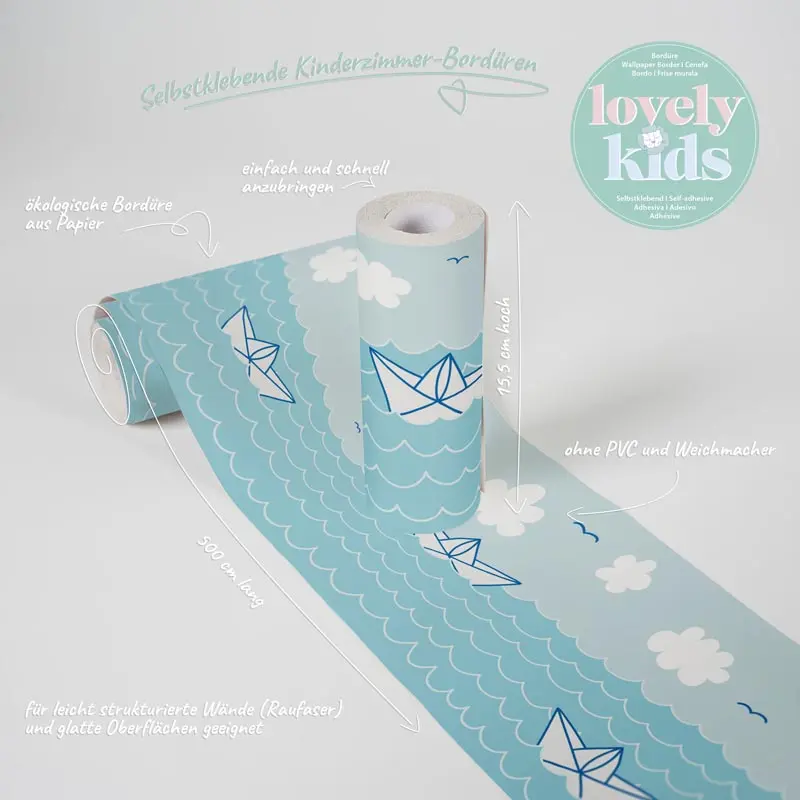 Bordüre Blau, Pastellfarben AS-Creation Papier (1029888)