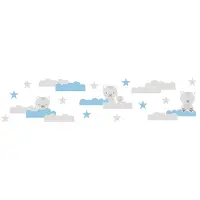 Bord&uuml;re Blau, Grau, Silber, Pastellfarben,...