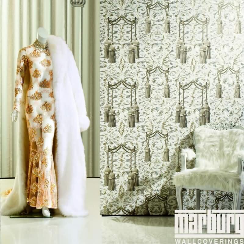 Tapete Gelb, Vanille Harald Glööckler Vliestapete (1022320)