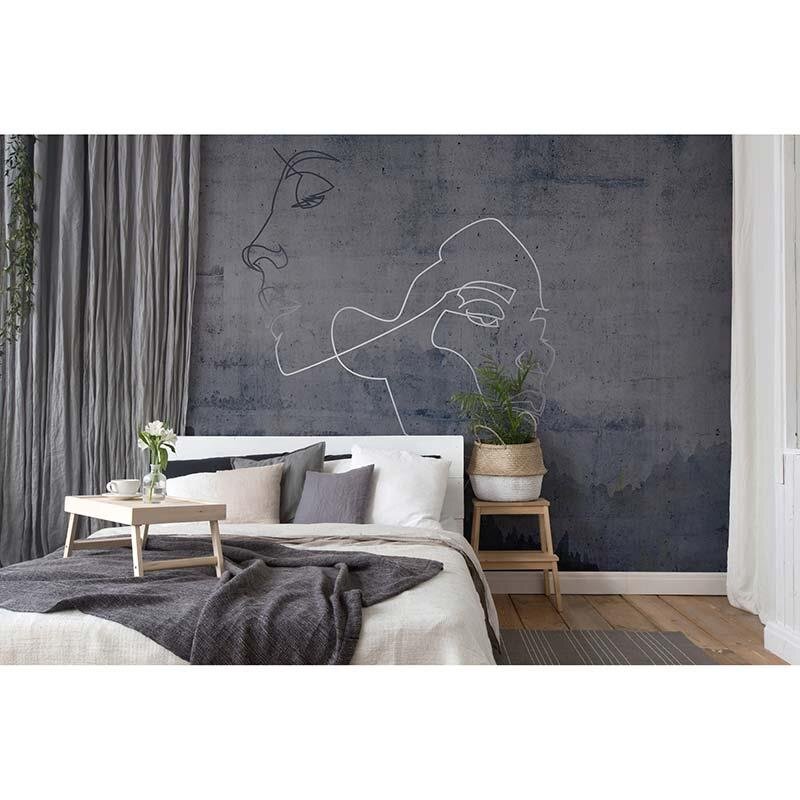 Digitaldruck-Tapete Silver Outline Architects Paper (1031784)