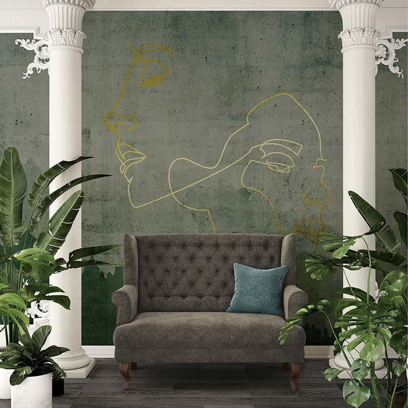 Digitaldruck-Tapete Golden Outline 4 Architects Paper (1031783)