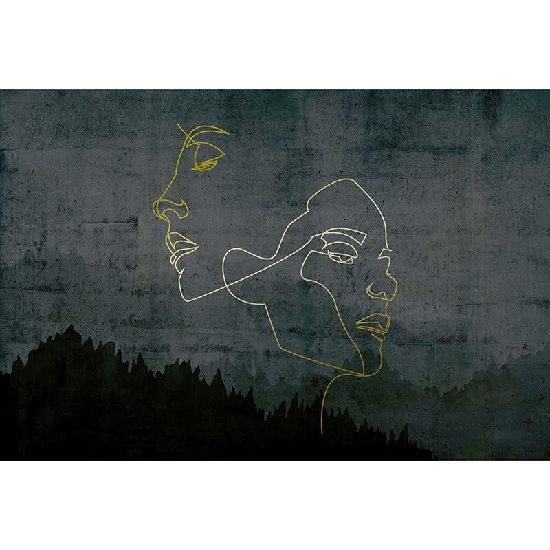 Digitaldruck-Tapete Golden Outline 3 Architects Paper (1031782)