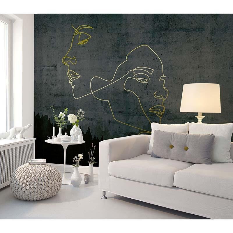 Digitaldruck-Tapete Golden Outline 3 Architects Paper (1031782)