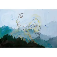 Digitaldruck-Tapete Golden Outline 2 Architects Paper...