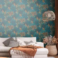 Tapete Blau, Gr&uuml;n livingwalls Vliestapete (1043812)