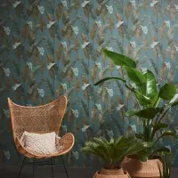 Tapete Braun, Gr&uuml;n, Petrol livingwalls Vliestapete...