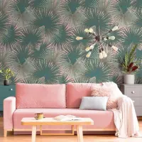 Digitaldruck-Tapete Gr&uuml;n, Rosa livingwalls (1043790)