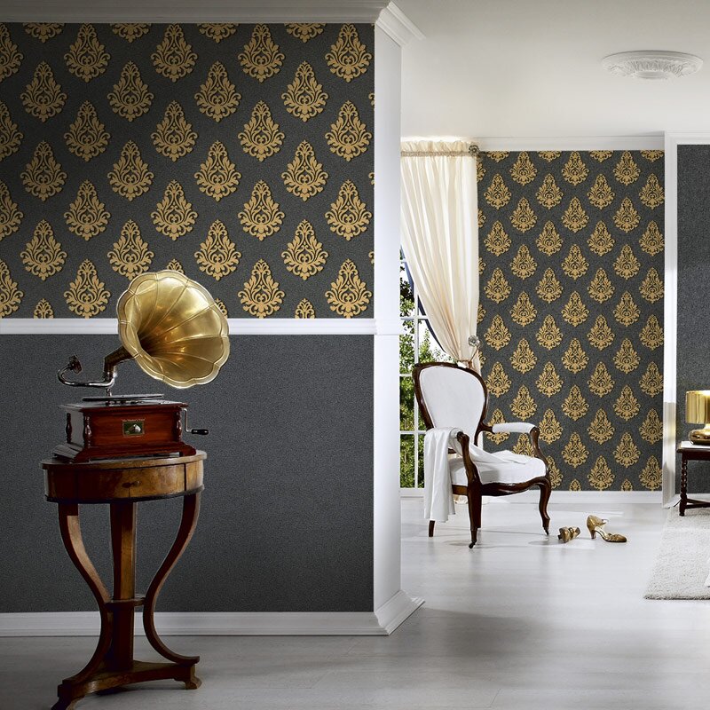 Tapete Schwarz, Anthrazit, Gold, Kupfer Architects Paper Vliestapete (1024149)