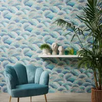 Tapete Blau, T&uuml;rkis livingwalls Vliestapete (1043721)