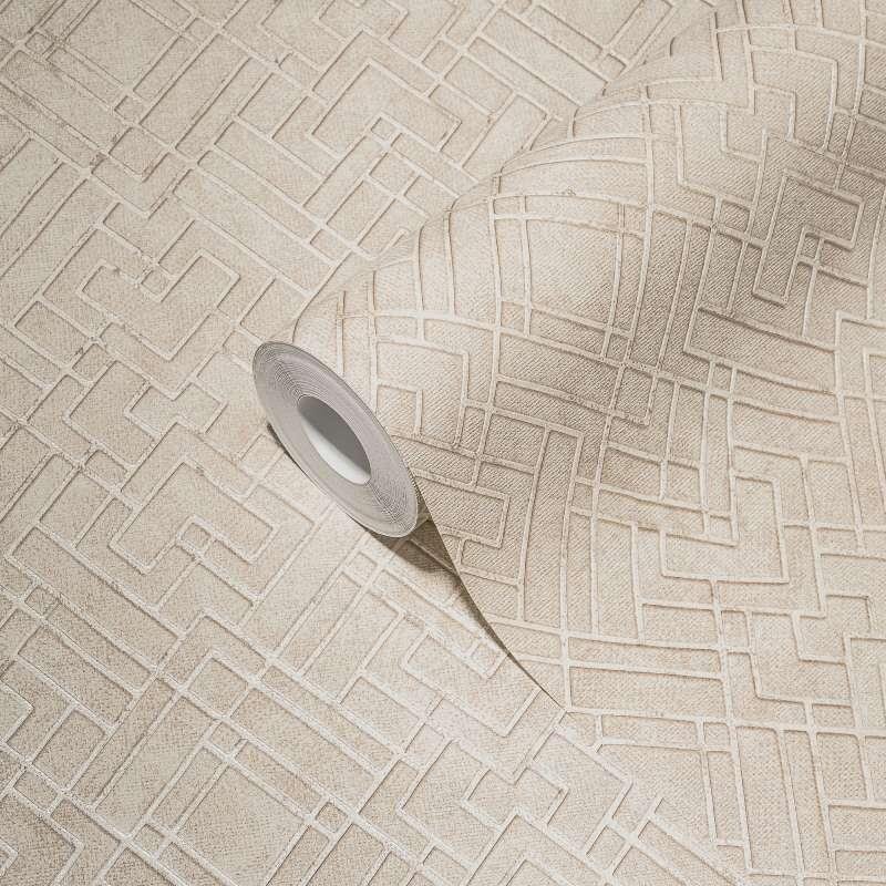 Tapete Beige, Creme, Grau, Silber livingwalls Vliestapete (1043712)