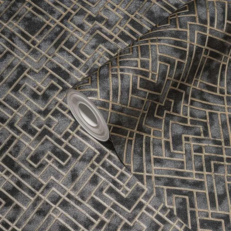 Tapete Grau, Silber, Gold, Schwarz livingwalls Vliestapete (1043711)