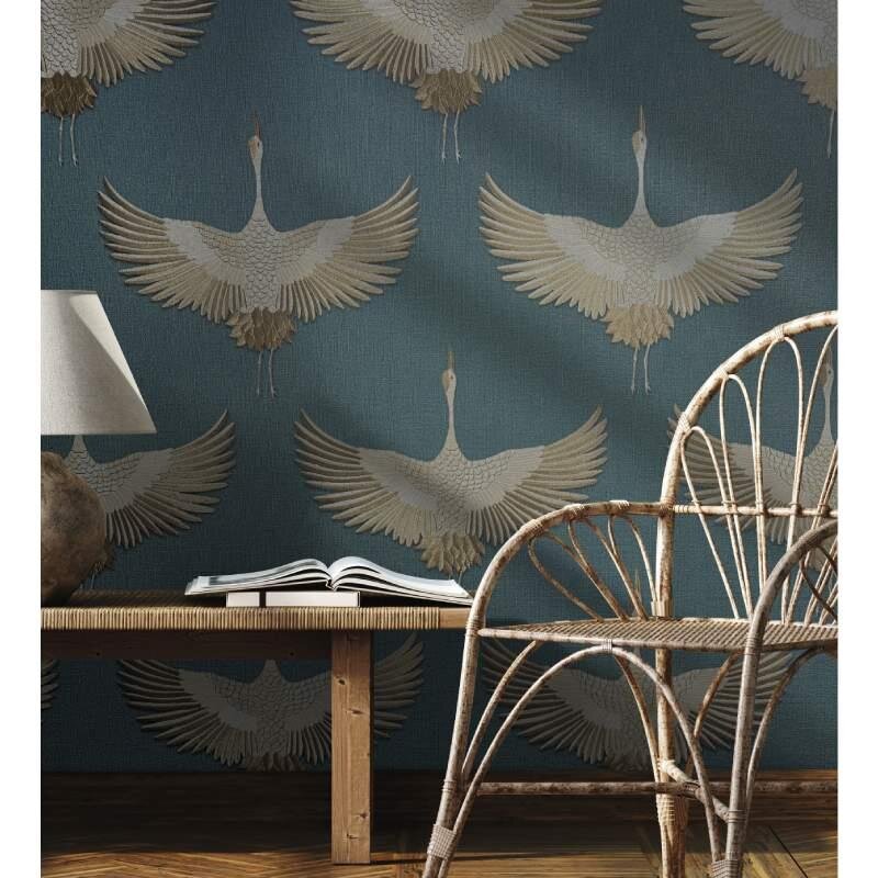 Tapete Beige, Creme, Blau, Braun Marburg Vliestapete (1043695)