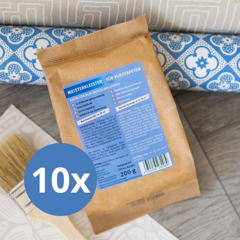 10 x Meisterkleister Instant Rollkleister für Vliestapeten (2 kg für 300 m²)