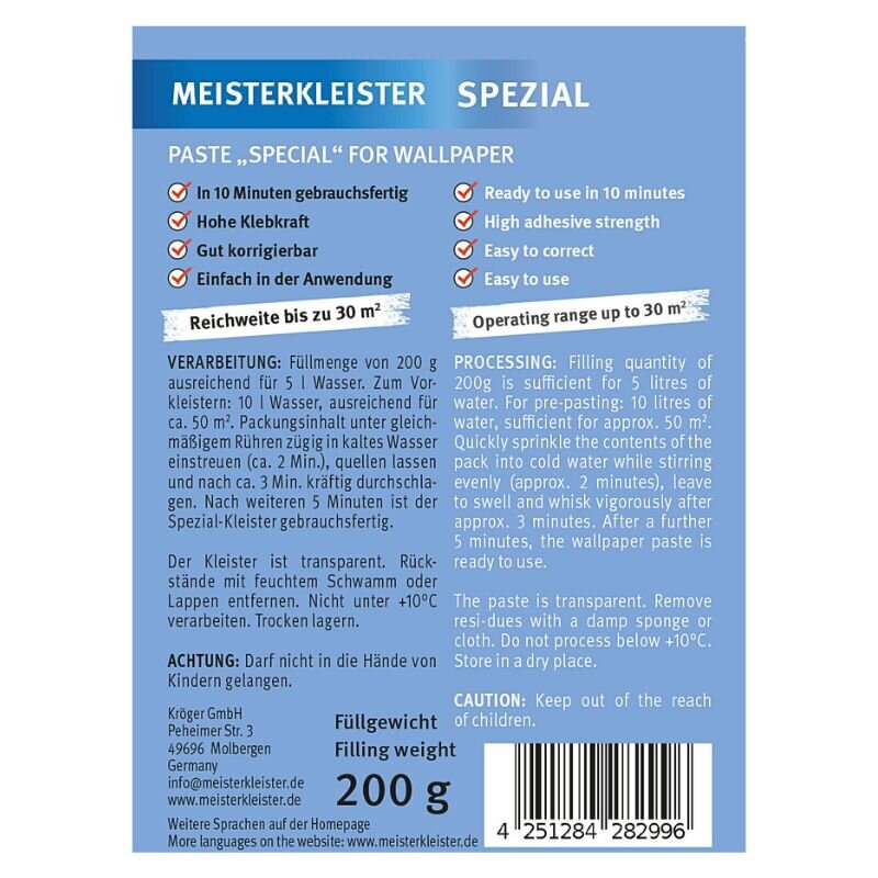 10 x Meisterkleister Spezial (2 kg für 300 m²)