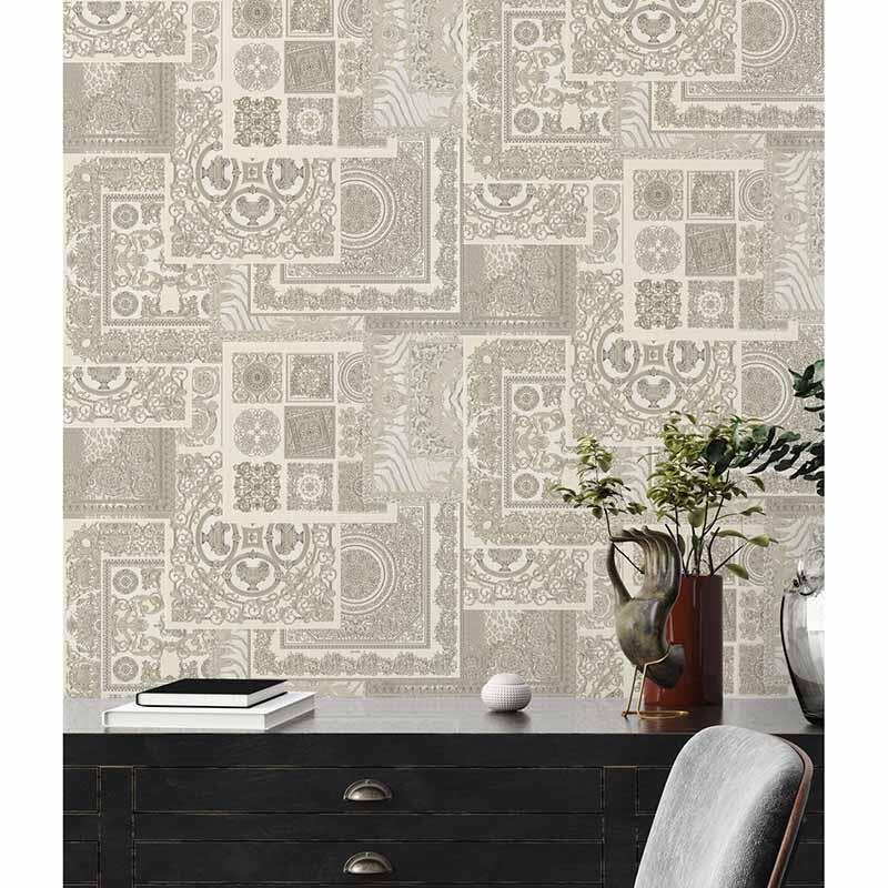 Tapete Beige, Creme, Grau, Silber VERSACE Vliestapete (1028841)