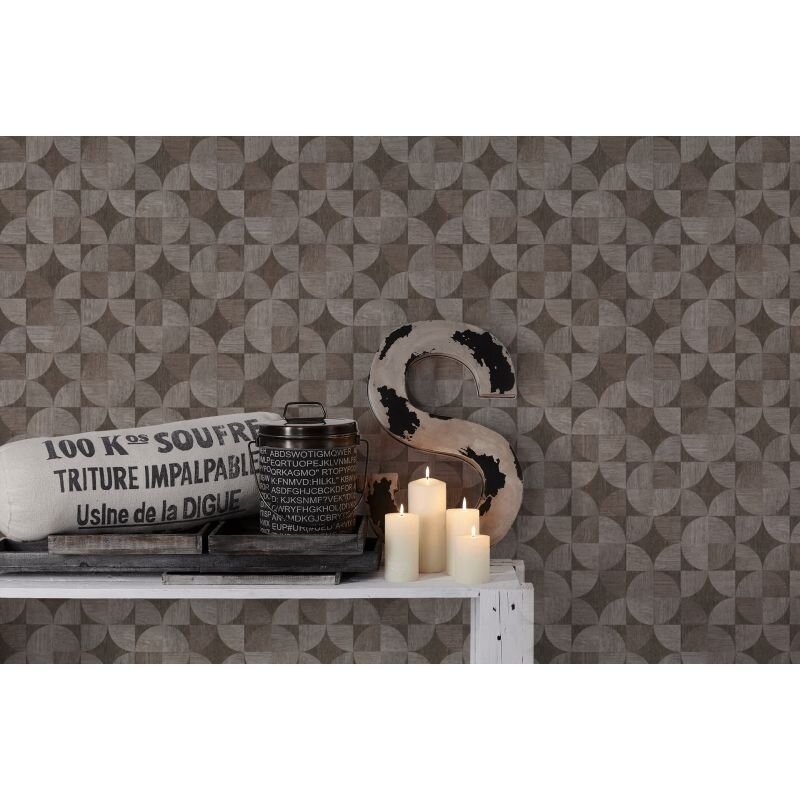 Tapete Braun, Grau, Silber livingwalls Vliestapete (1028702)