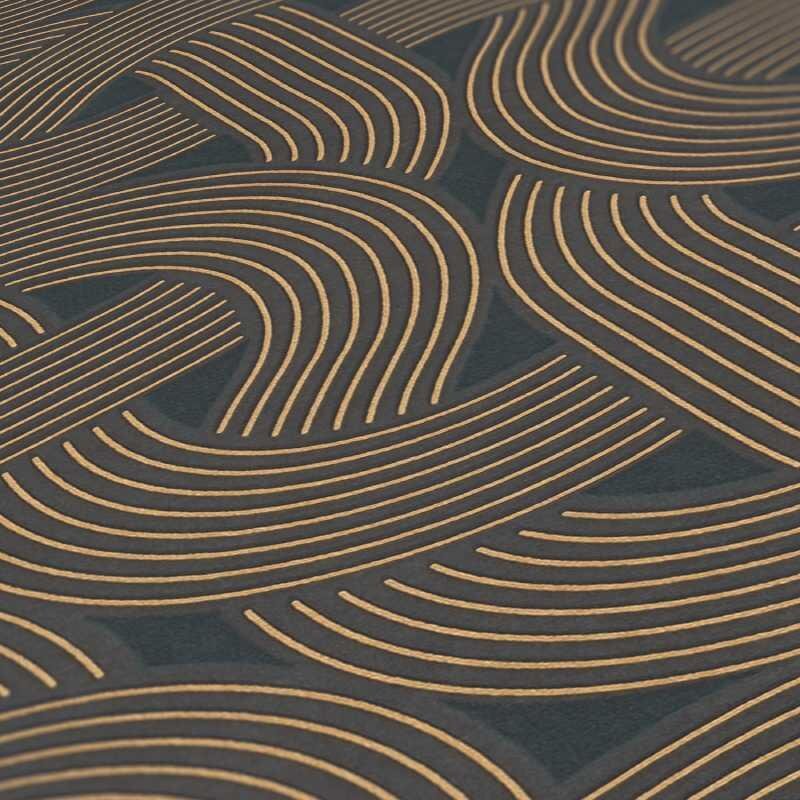 Tapete Schwarz, Gold Architects Paper Vliestapete (1043611)