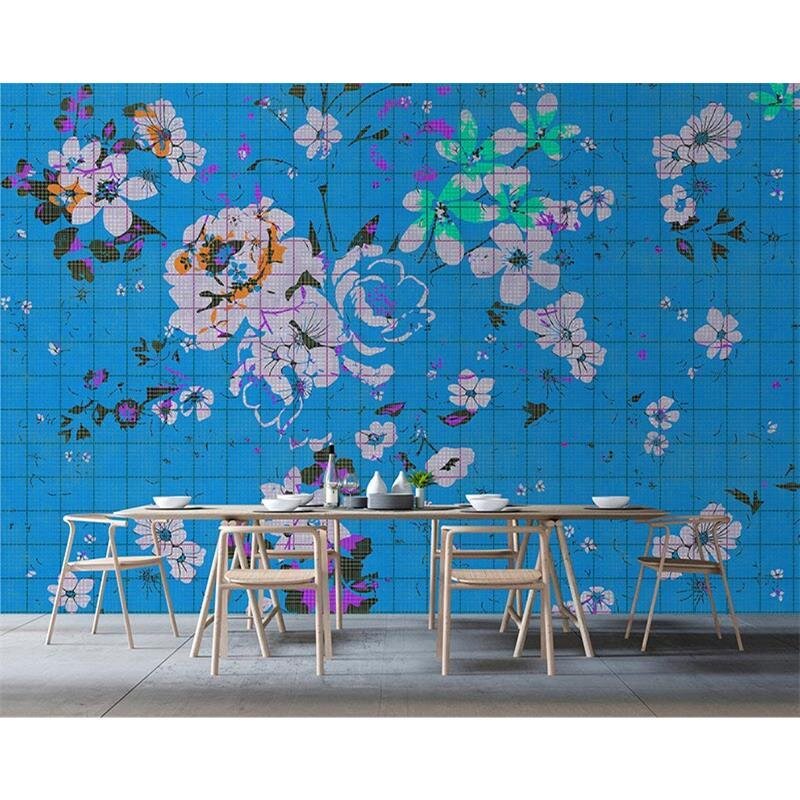 Digitaldruck-Tapete Flower plaid 3 livingwalls (1025902)