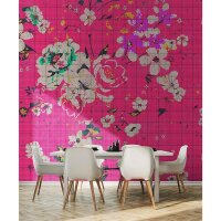 Digitaldruck-Tapete Flower plaid 2 livingwalls (1025901)